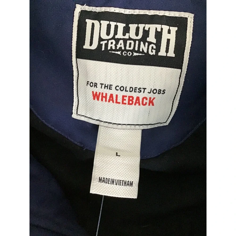Duluth Trading Co Men's Navy Whaleback Waterproof Insulated Jacket Size L‎ NWT